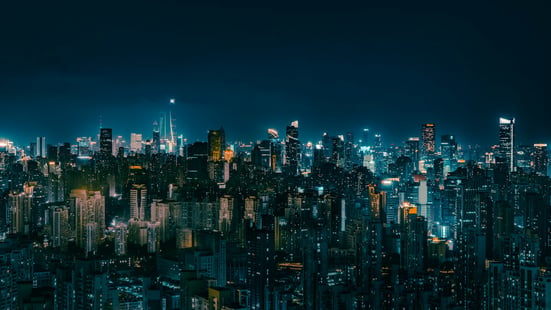 City skyline at night